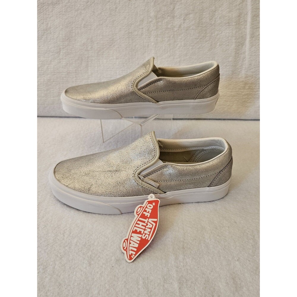 Vans Classic Slip-On Shoes Metallic Silver Women’s 9.5 / Men’s 8 New With Tags